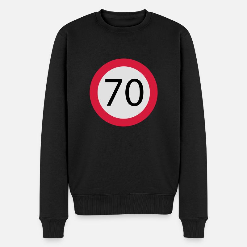 70 - Männer Premium Bio Pullover - Schwarz