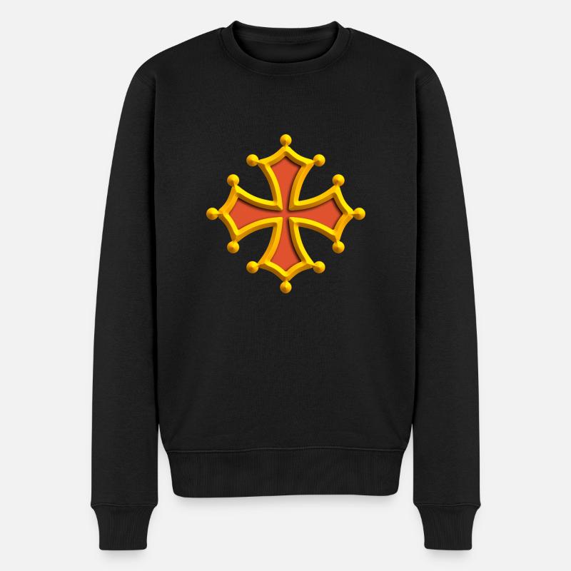Occitansk cross - Økologisk premium-sweatshirt til mænd - sort