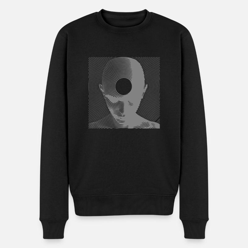 Free-Mind-grey - Männer Premium Bio Pullover - Schwarz