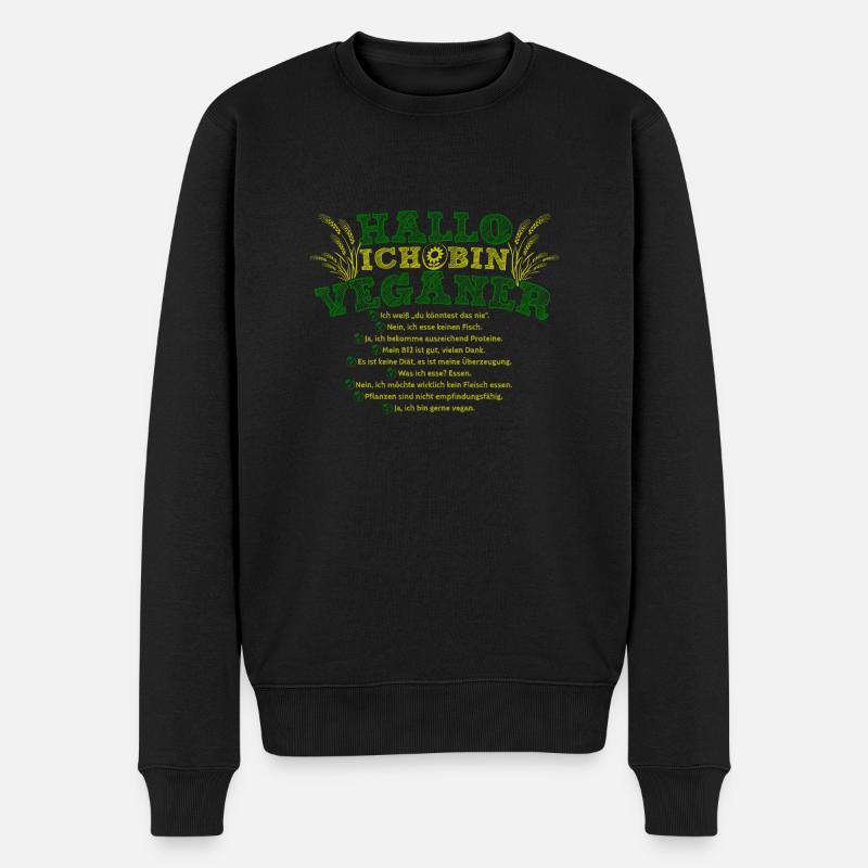 Veganer - Männer Premium Bio Pullover - Schwarz