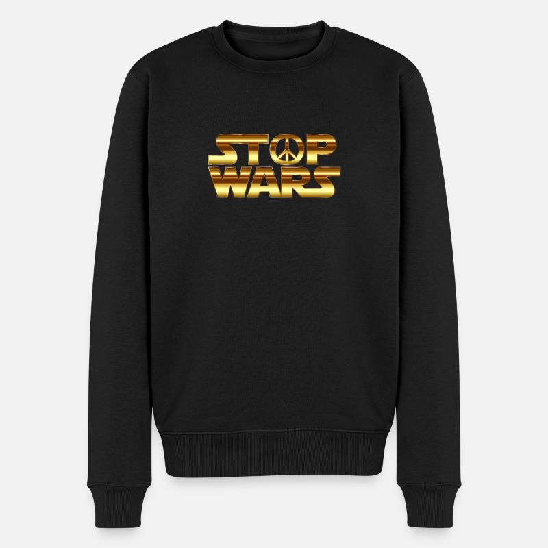 Stop Wars - Männer Premium Bio Pullover - Schwarz