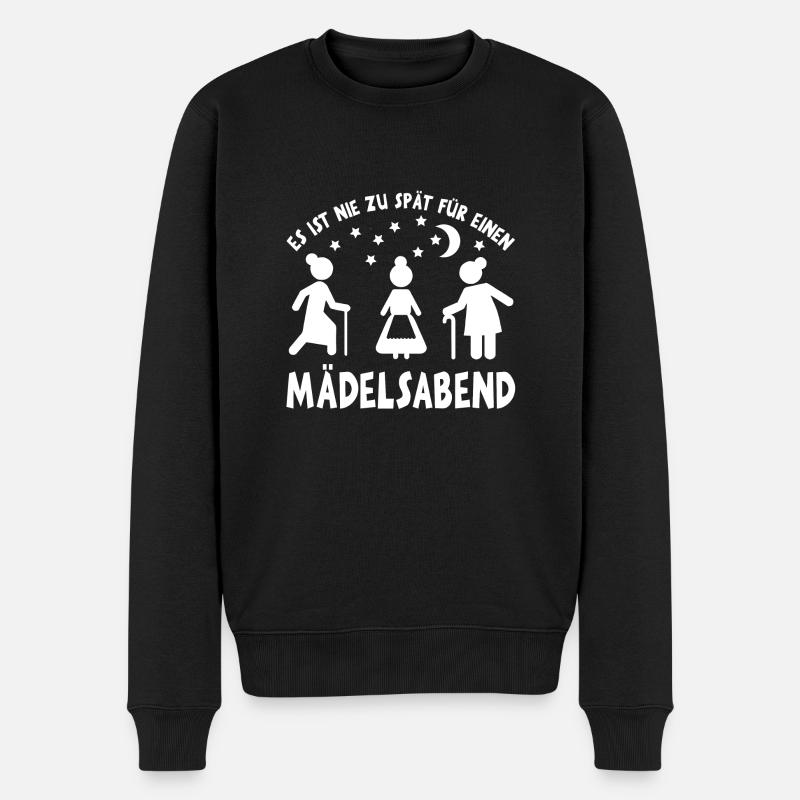 Mädelsabend weiss - Männer Premium Bio Pullover - Schwarz