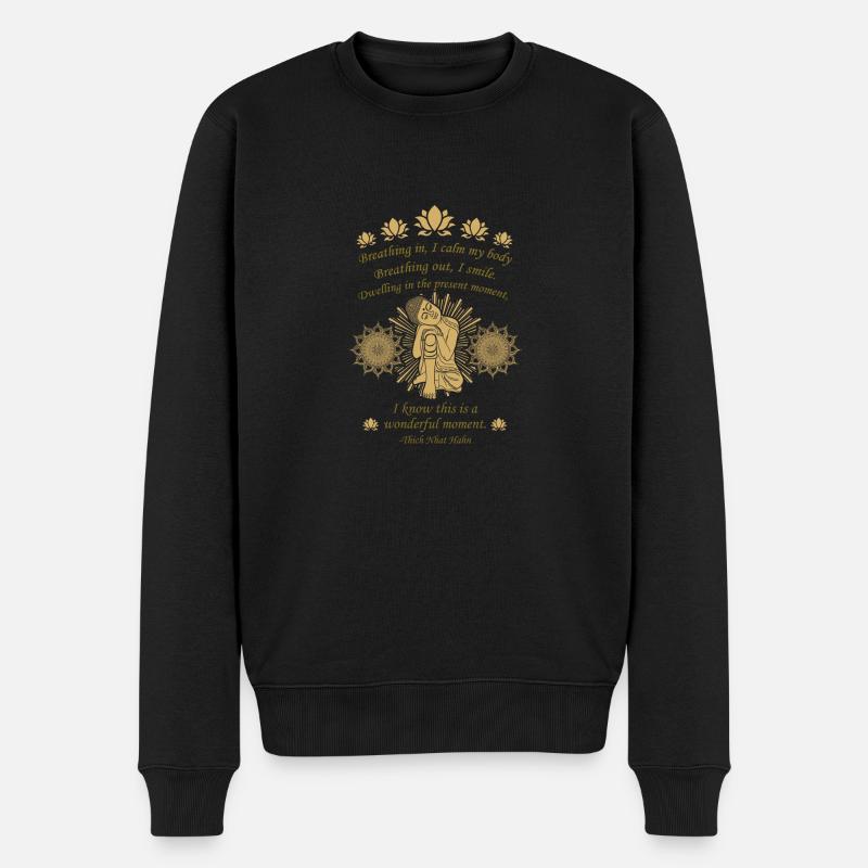 Thich Nhat Hanh - Männer Premium Bio Pullover - Schwarz