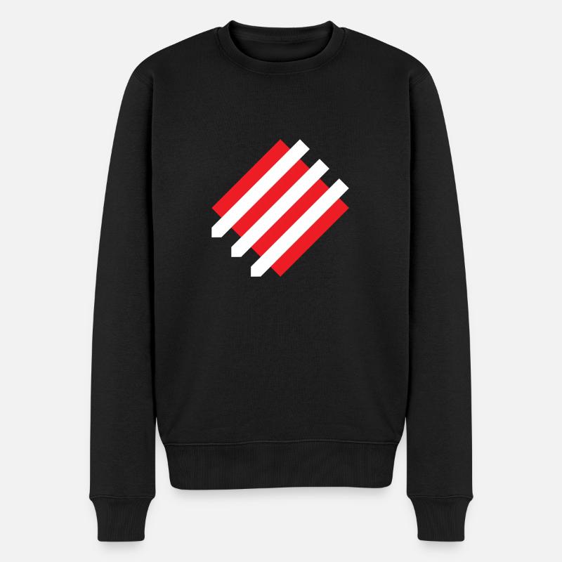 Eiserne Front Simplified Weiss - Männer Premium Bio Pullover - Schwarz