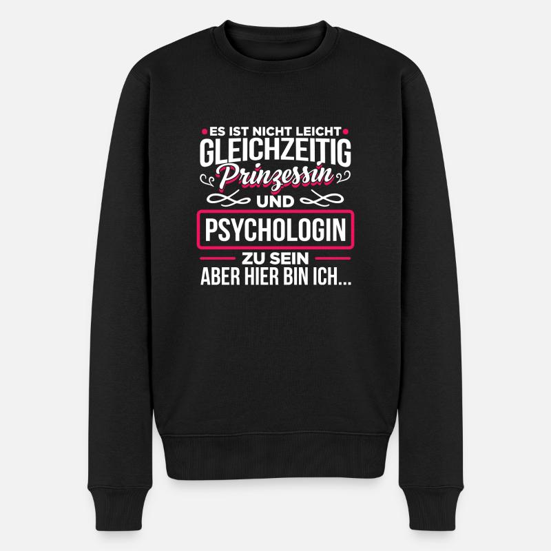 PSYCHOLOGIN - Prinzessin - Männer Premium Bio Pullover - Schwarz