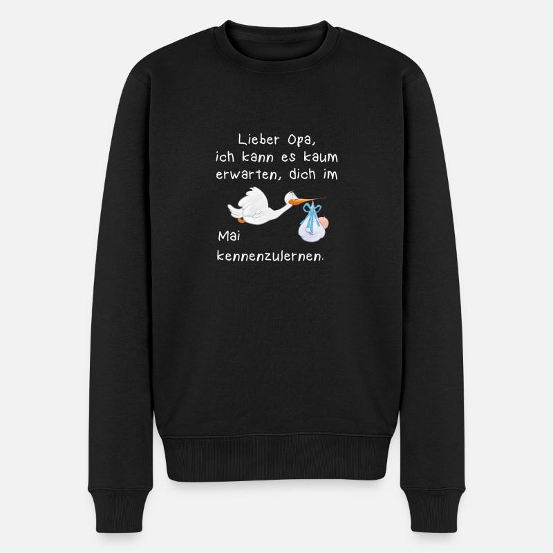 Baby Mai Opa white - Männer Premium Bio Pullover - Schwarz