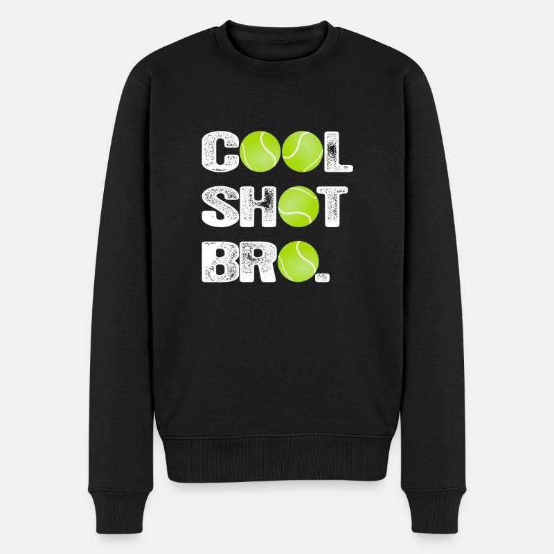 TENNIS - Cool Shot - Männer Premium Bio Pullover - Schwarz