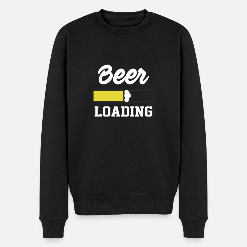 Bier tanken lustige Sprüche - Männer Premium Bio Pullover - Schwarz