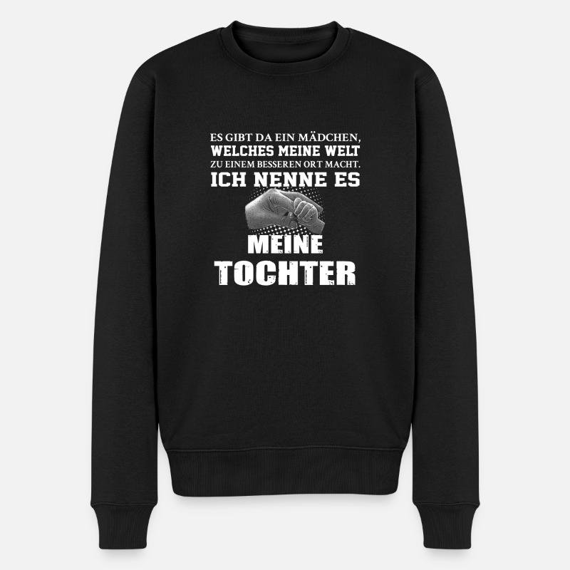 Tochter Papa - Männer Premium Bio Pullover - Schwarz