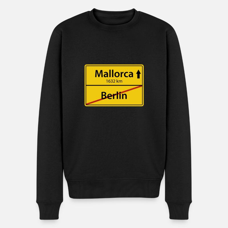 Berlin Mallorca - Männer Premium Bio Pullover - Schwarz