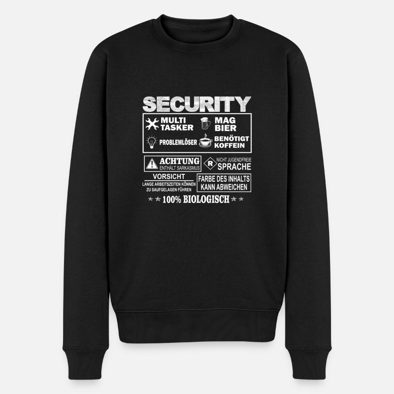 Security - Männer Premium Bio Pullover - Schwarz