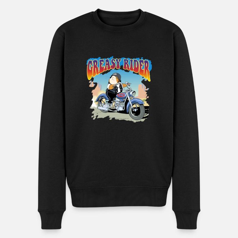 Greasy Rider - Männer Premium Bio Pullover - Schwarz