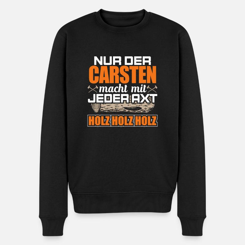 CARSTEN - Holz - Männer Premium Bio Pullover - Schwarz