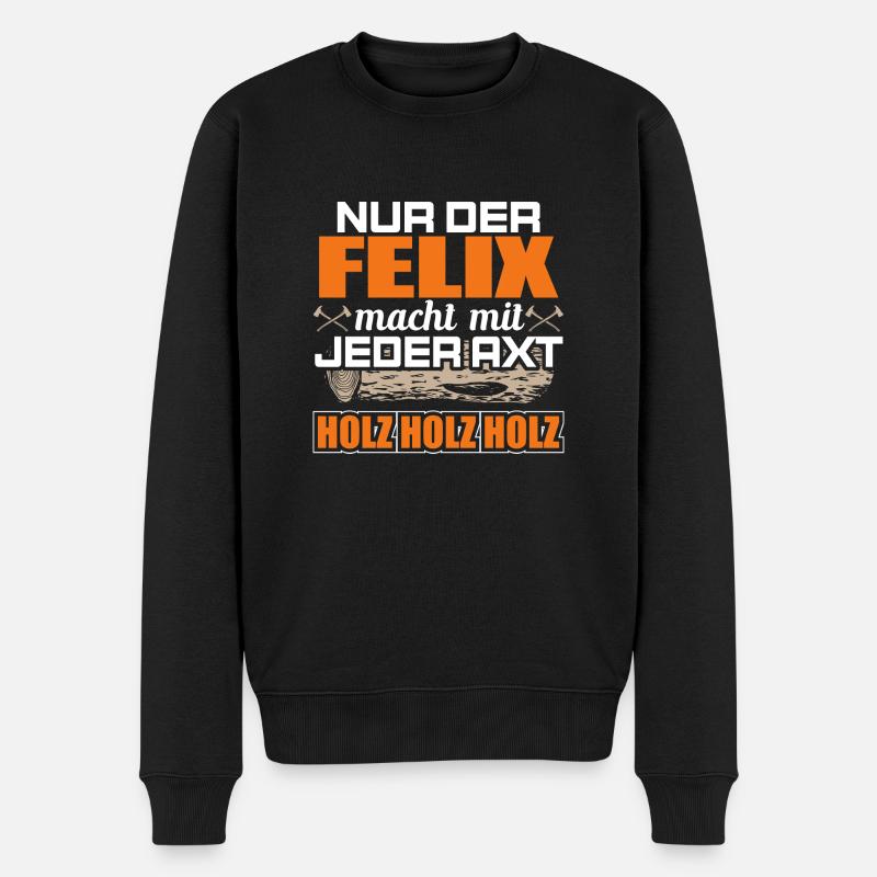 FELIX - Holz - Männer Premium Bio Pullover - Schwarz