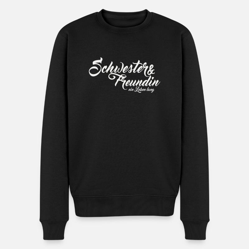 Schwester und freundin h - Männer Premium Bio Pullover - Schwarz