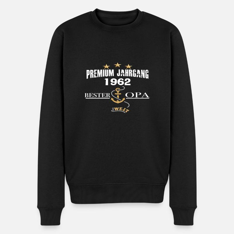 Premium OPA 1962 - Männer Premium Bio Pullover - Schwarz