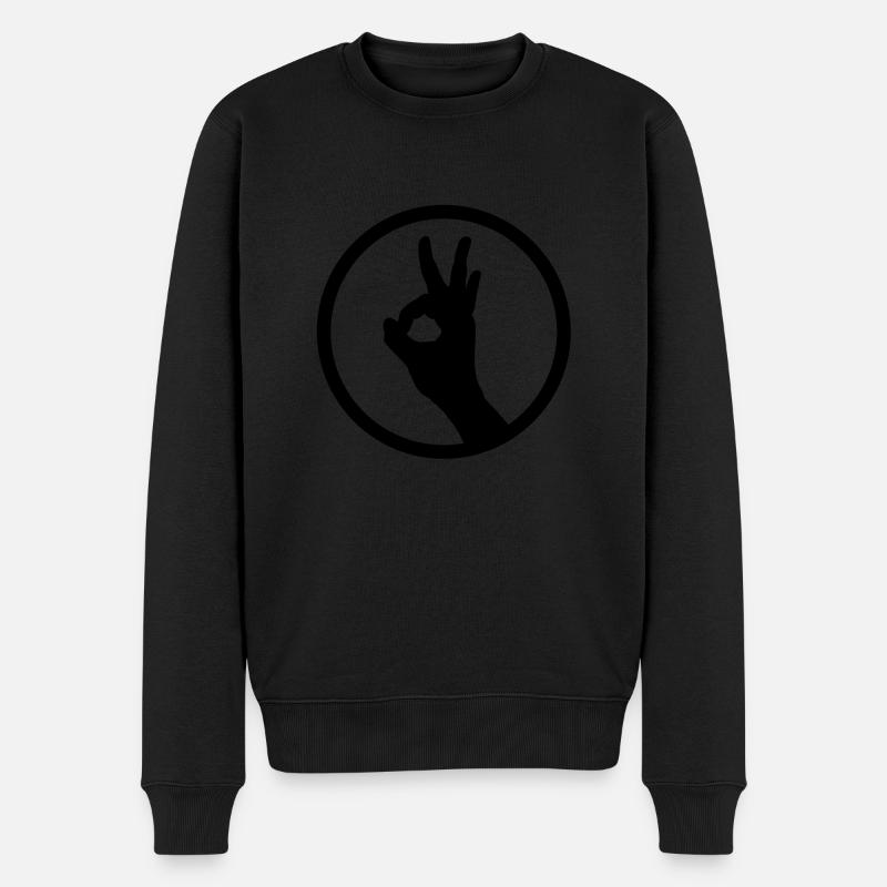 FÜR DREI BABY!!! - Männer Premium Bio Pullover - Schwarz