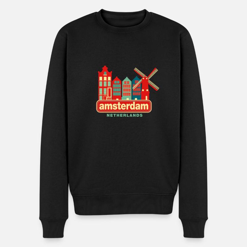 Amsterdam netherlands - Pull Premium bio Homme - noir