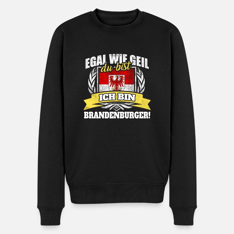Brandenburger Brandenburg Brandenburgerin Geschenk - Männer Premium Bio Pullover - Schwarz