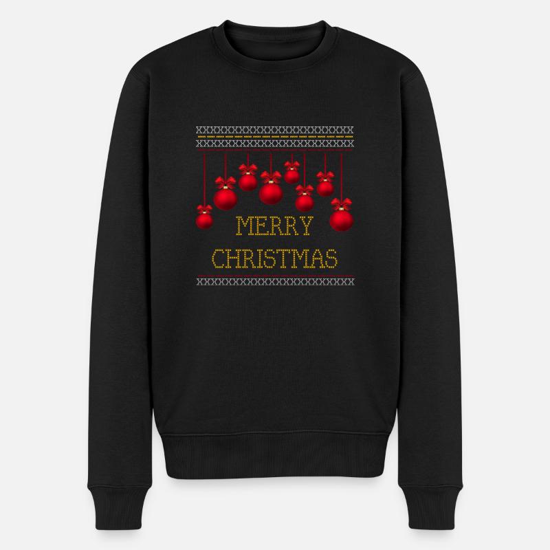 Merry Christmas Ugly Chrismas - Männer Premium Bio Pullover - Schwarz