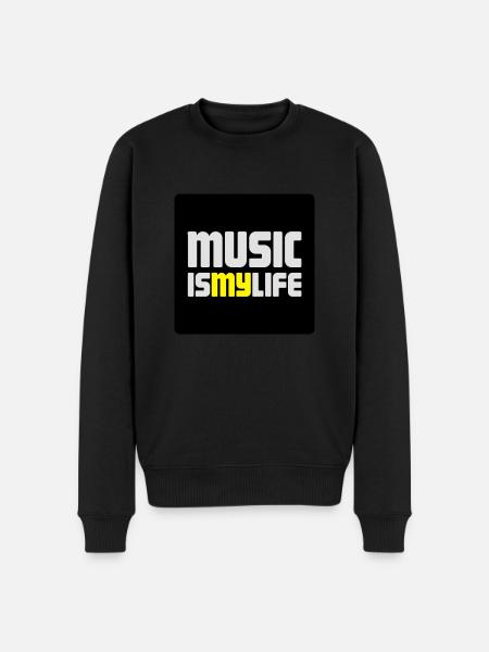 music i smy life - Men's Premium Organic Jumper - black