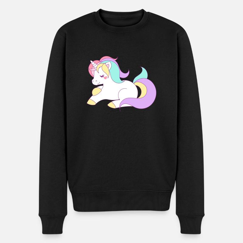 süßes Einhorn - Männer Premium Bio Pullover - Schwarz