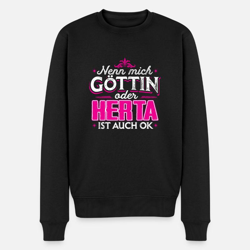 HERTA - Göttin - Männer Premium Bio Pullover - Schwarz