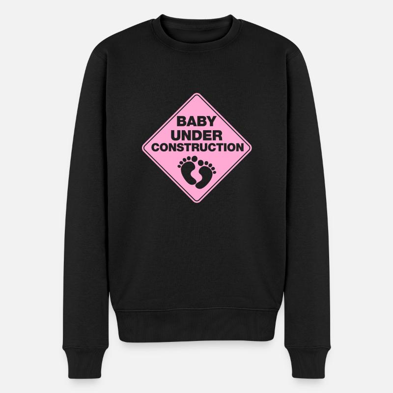baby under construction - Männer Premium Bio Pullover - Schwarz