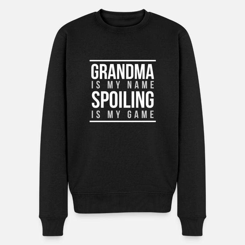 grandma is my name - Männer Premium Bio Pullover - Schwarz