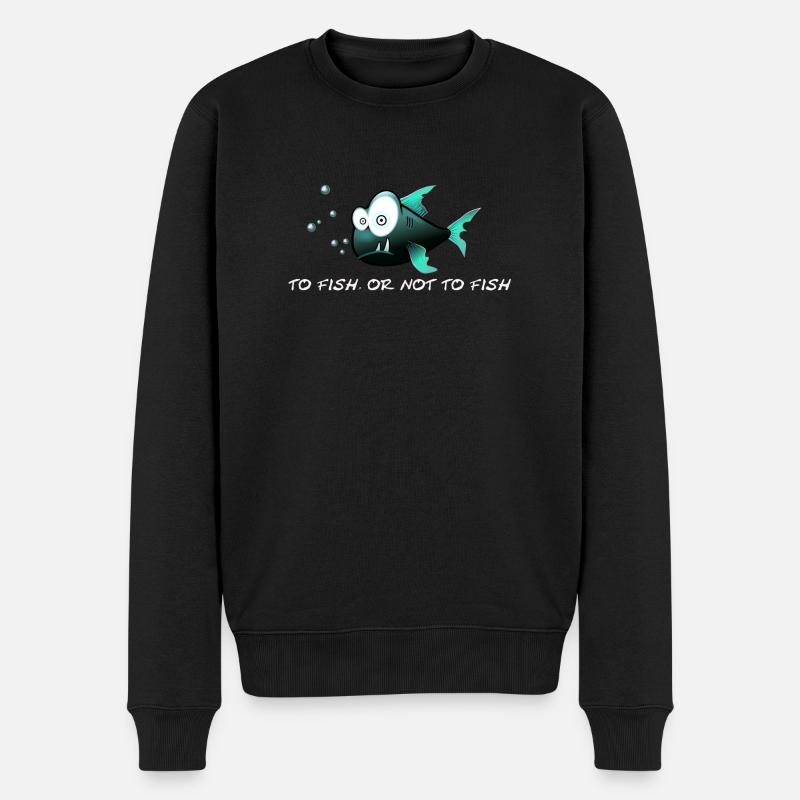 poisson drôle, Pour les poissons, ou de ne pas pêcher. - Pull Premium bio Homme - noir