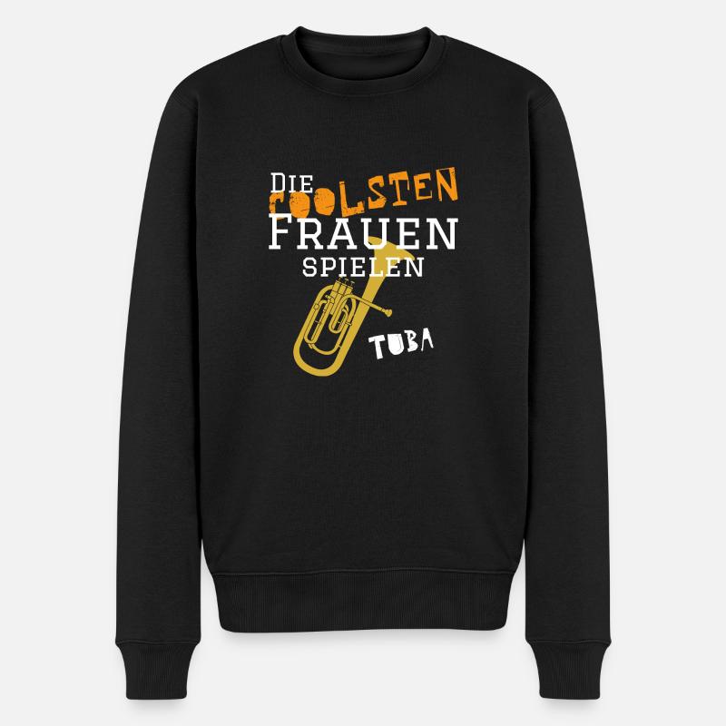 Die coolsten_Frauen_Tuba - Männer Premium Bio Pullover - Schwarz