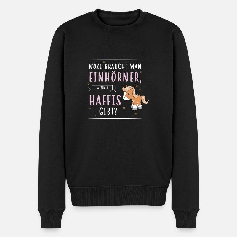 Wozu Einhörner Haflinger - Männer Premium Bio Pullover - Schwarz