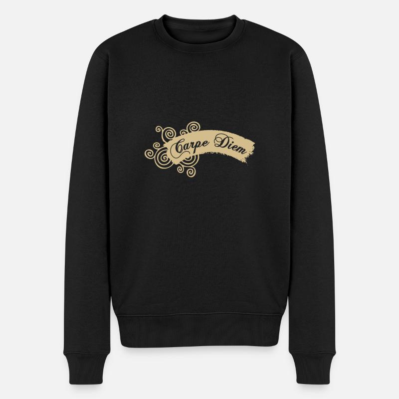 Carpe Diem de - Männer Premium Bio Pullover - Schwarz