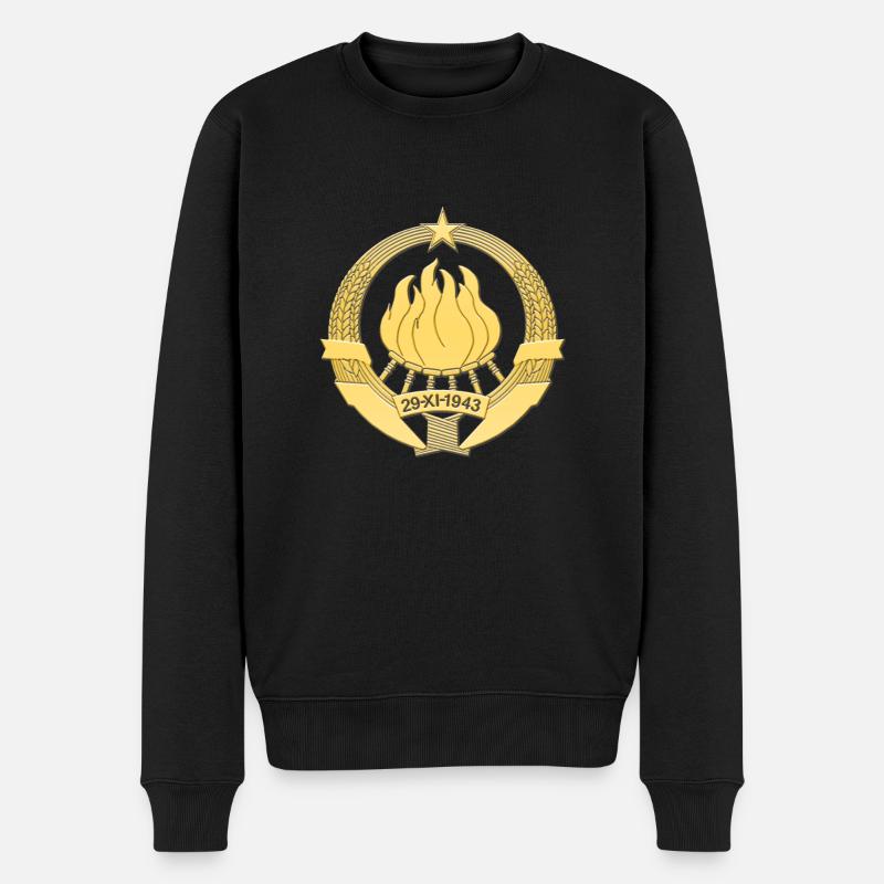 SFRJ GRB GOLD 3D JUGOSLAWIEN 1 - Männer Premium Bio Pullover - Schwarz