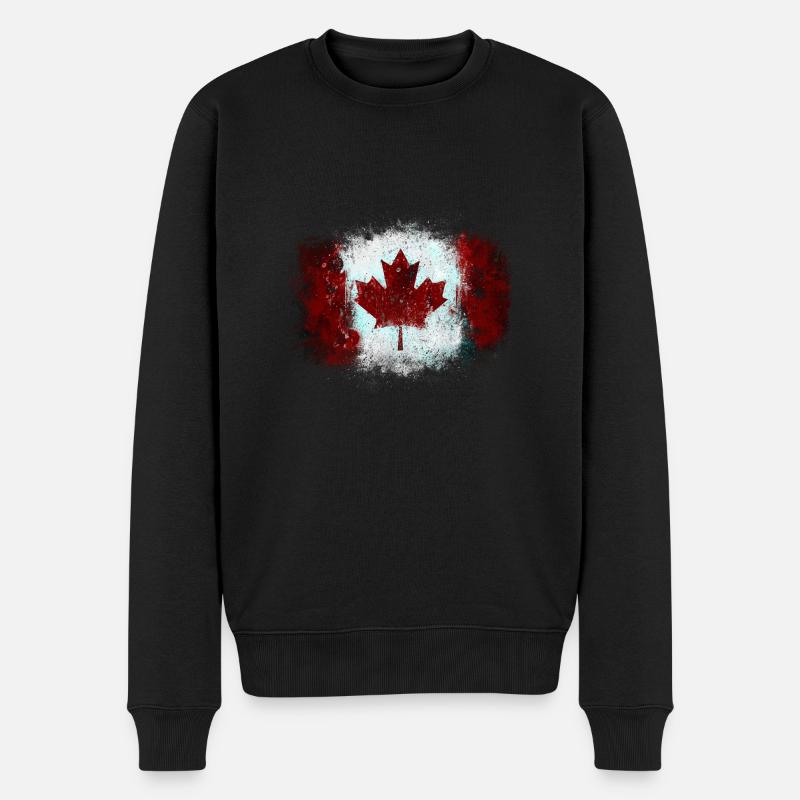 Graffiti drapeau canadien - Pull Premium bio Homme - noir