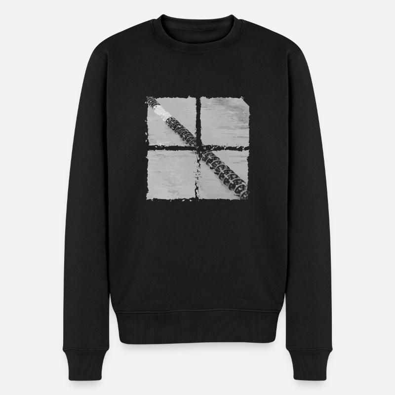 Schwimmleine - Männer Premium Bio Pullover - Schwarz