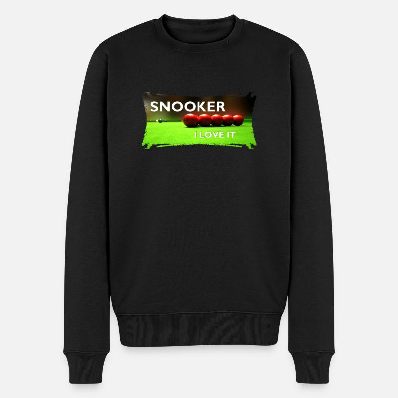 SNOOKER - I LOVE IT - Männer Premium Bio Pullover - Schwarz