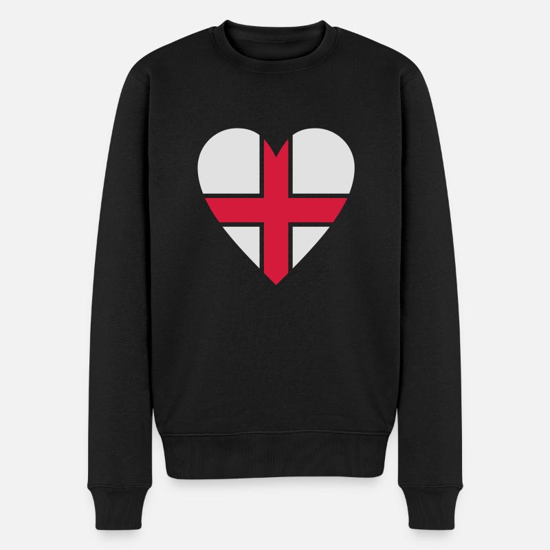 england_herz_50 - Männer Premium Bio Pullover - Schwarz
