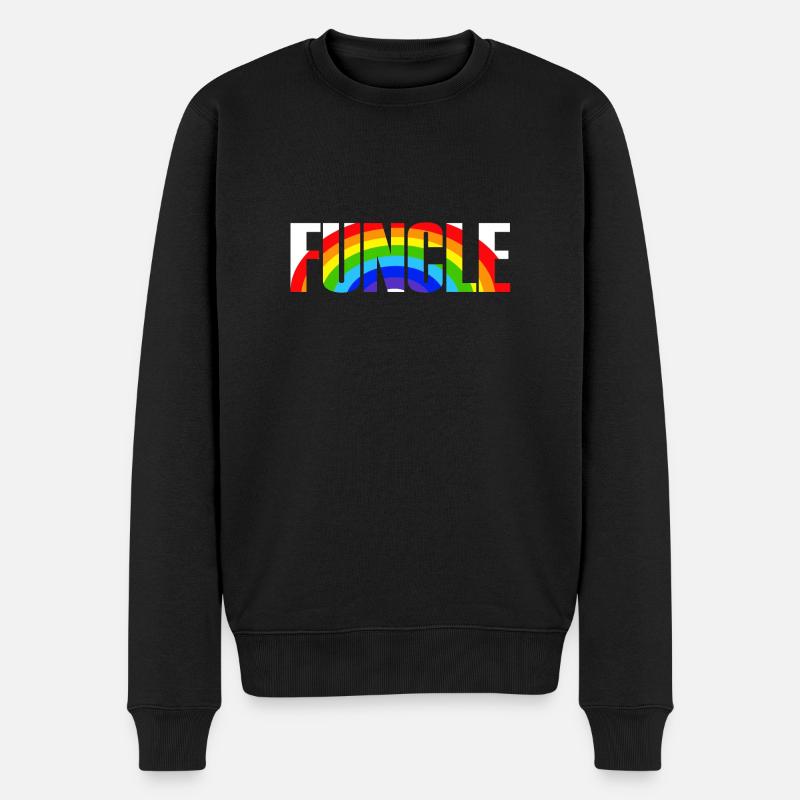 Cool Funcle Rainbow Uncle Gift - Männer Premium Bio Pullover - Schwarz
