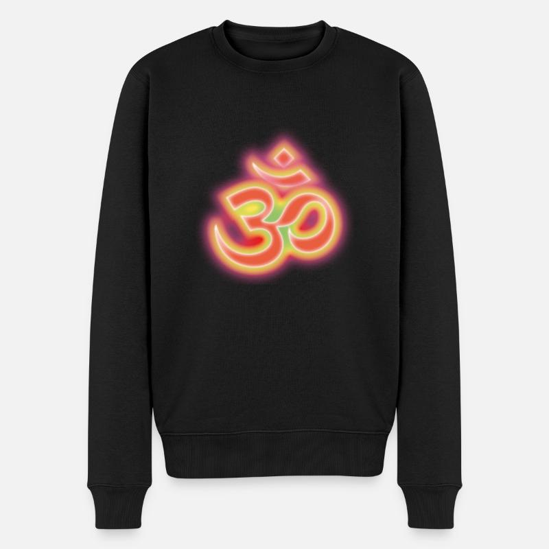 aum_om_inline_alegria1a - Männer Premium Bio Pullover - Schwarz