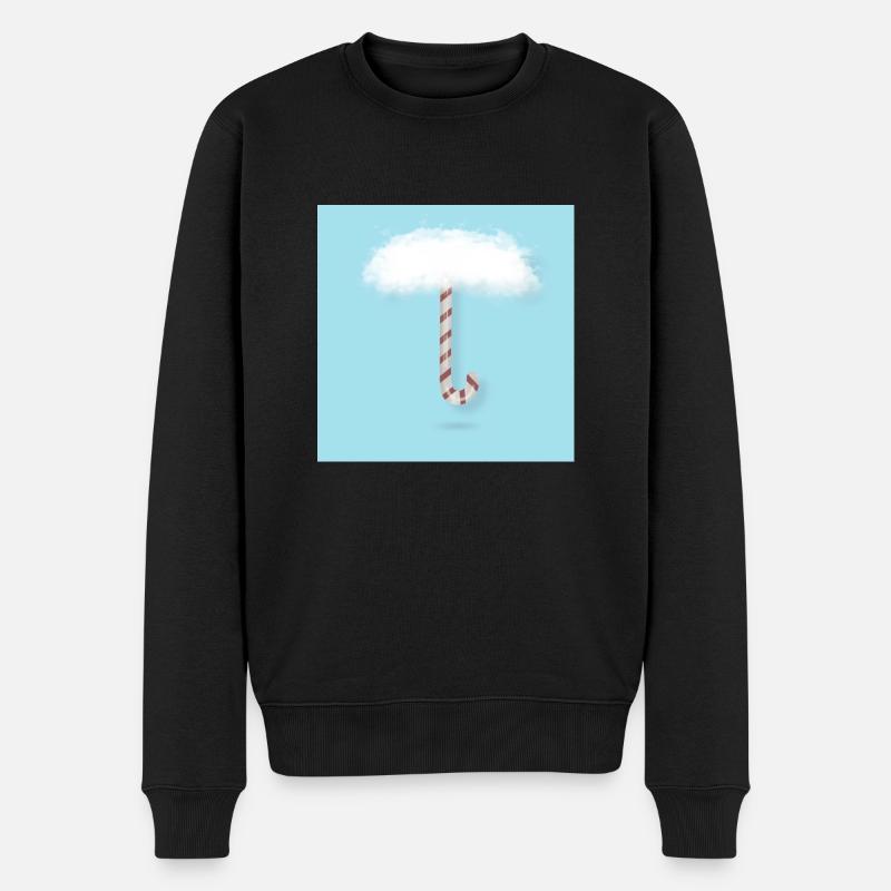 Candy Cane with Clouds - Men's Premium Organic Jumper - black