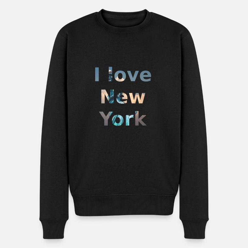 I love New York - Männer Premium Bio Pullover - Schwarz