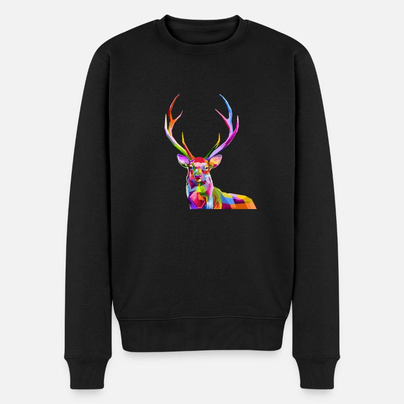 cerf - Pull Premium bio Homme - noir