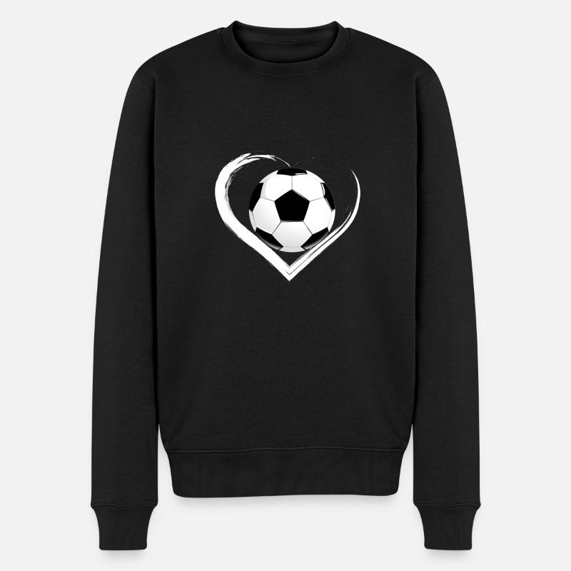 Fußball mit Herz - Männer Premium Bio Pullover - Schwarz