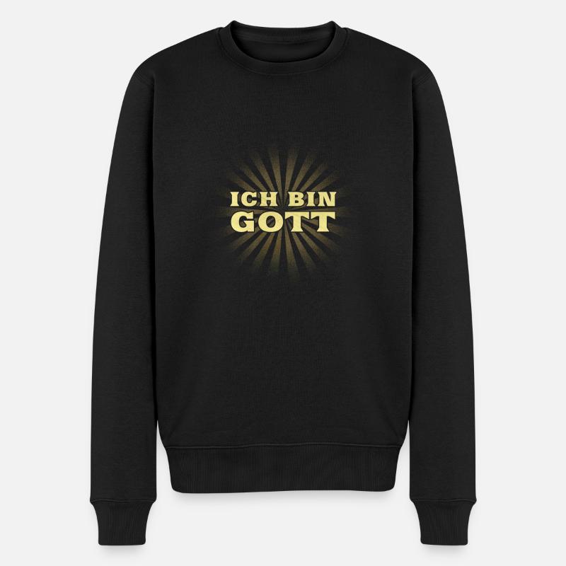 Ich bin Gott - Männer Premium Bio Pullover - Schwarz