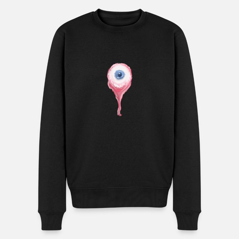 Auge - Ekel-Grusel-Motiv - Männer Premium Bio Pullover - Schwarz