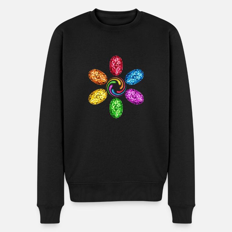 Unendlichkeit Infinity Chakra Steine Spirale Magie - Männer Premium Bio Pullover - Schwarz