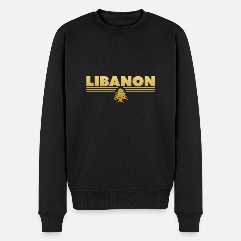 Libanon Beirut Wappen - Männer Premium Bio Pullover - Schwarz