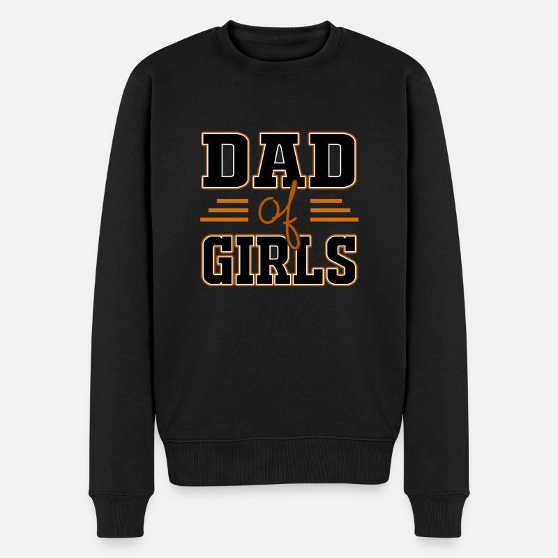 Papa Töchter - Männer Premium Bio Pullover - Schwarz