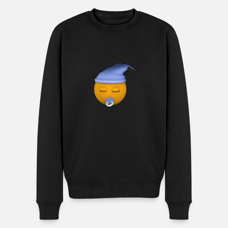 blaue Schlafmütze - Männer Premium Bio Pullover - Schwarz